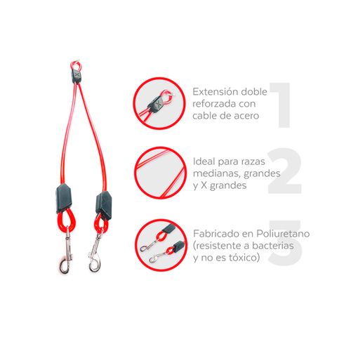 Extensión Doble para Correa para Perro Resistente al Agua XOLO Pets
