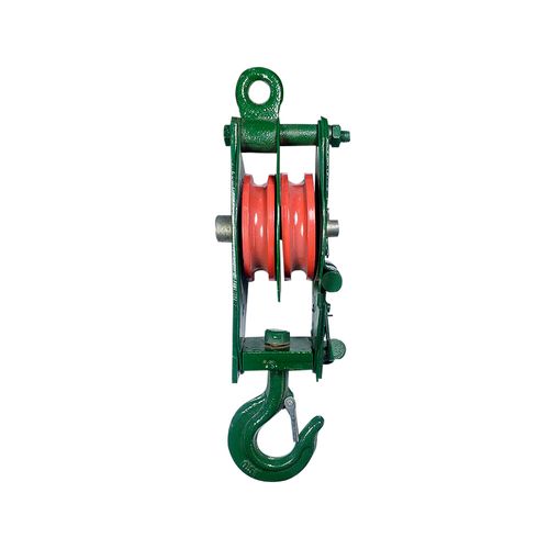 Polea Industrial Doble en Acero Gancho Abierto 3"
