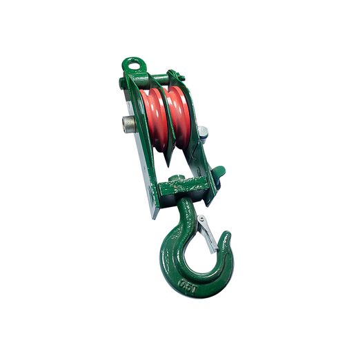 Polea Industrial Doble en Acero Gancho Abierto 4"