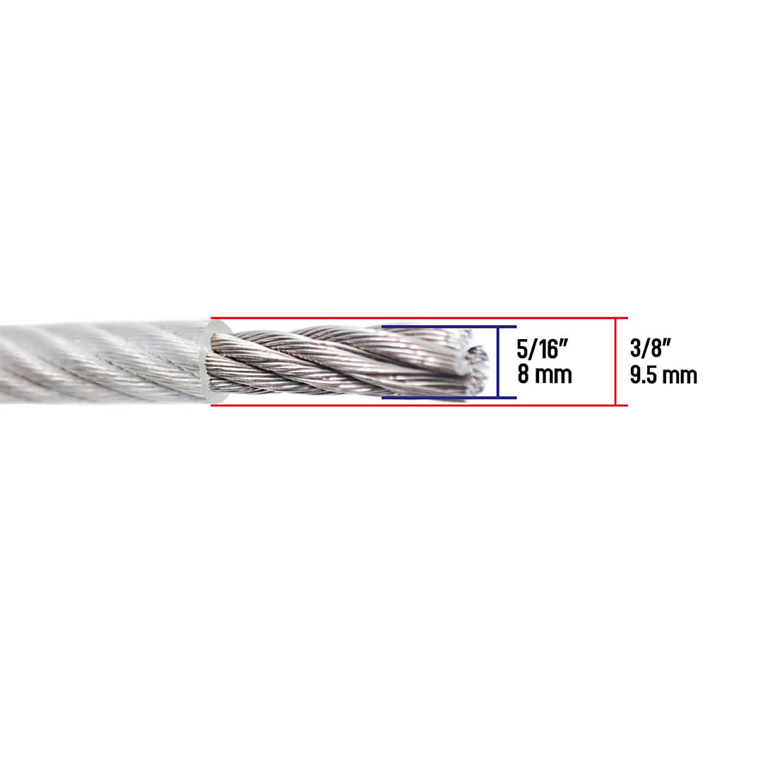 Cable Guaya En Acero Galvanizado De 1/8 Yute 6x7 500 Mts