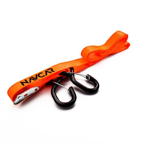 Reata, cinta, correa, tie down de Amarre para Motos y cuatrimotos, trailers,  medida 1" x 1,8 mts x 2 und